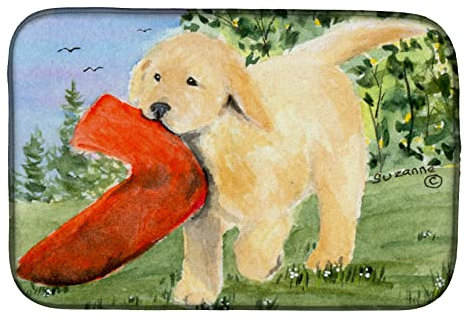 Caroline 's Treasures SS8762DDM Golden Retriever - Esterilla de secado de platos, Escurridor de Bayetas, 35,5 x 53 cm, multicolor