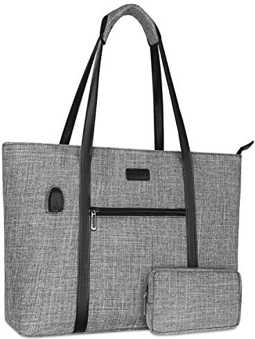 MOSISO Sacoche Ordinateur Portable 17-17,3 Pouces Femmes avec Port USB | Compatible avec MacBook,Notebook et Chromebook,Sac D'ordinateur Voyage Pour Travail avec Petit Pochette
