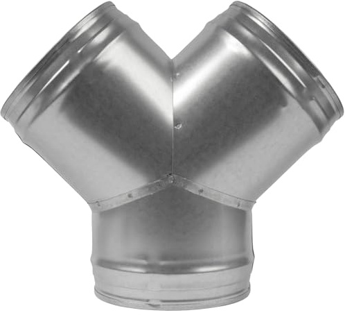 Repa Market 150mm Y-Form Rohr Verbinder aus Verzinktem Stahl - 150-150 - 150mm Adapter für Trockner, Klimaanlage, Growbox und Lüftungsschlauch - Rohrverbinder für HVAC System - 3-Wege-Splitter