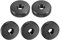 sourcing map Flat Knurled Nut - M6 x 20mm x 5mm Thumb Nuts Lock Adjusting Nuts Aluminum Alloy Black 5Pcs