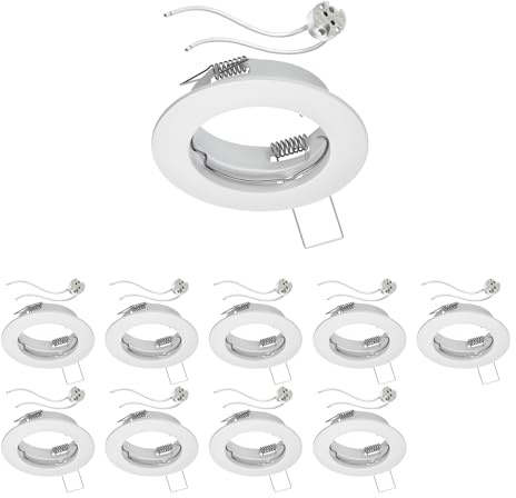ledscom.de 10 st Tak infälld ram FERE infälld ram vit matt (LED/Halogen/MR16/50mm) inkl. GU5.3 uttag