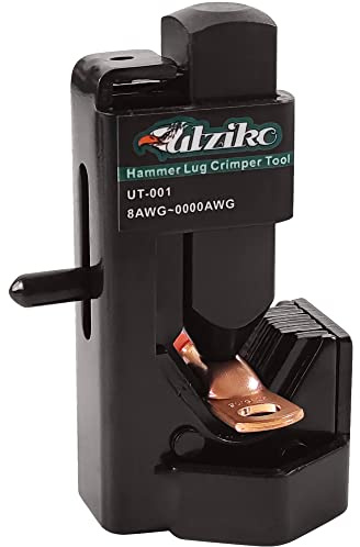 UTZIKO Hammer Lug Crimper Tool for 8 AWG - 0000 AWG Battery and Welding Cables