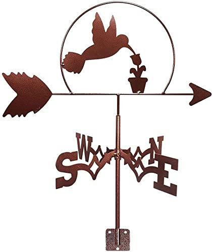 Métal Oiseau Girouette Rétro Durable Métal Fer Girouette en Acier Inoxydable Animal Girouette Indicateur De Direction du Vent pour Jardin Patio Cour Ornement Décoration
