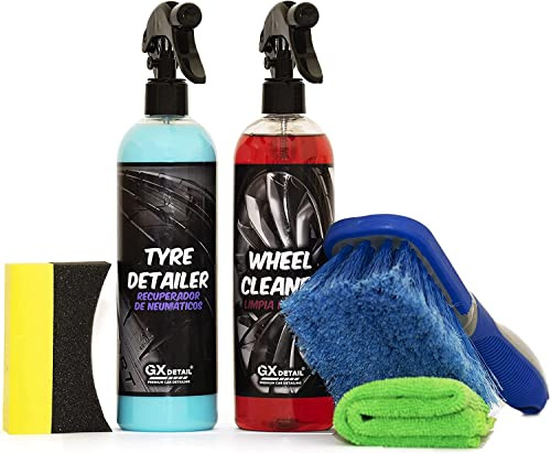 Pack Limpieza Llantas GxDetail - Kit Limpieza para Coche Para Llantas Gx Detail - Premium y Básico - Productos Limpieza Ruedas (Pack Básico)