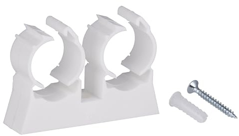 Collar doble para tubo multicapa Ø20 | Sujeción segura y duradera | Ideal para fijar tuberías en fontanería y calefacción | Fácil instalación | Pack de 10 unidades | QUICK PLOMBERIE