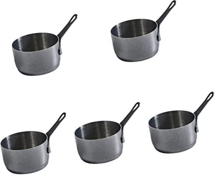 3pcs Measuring Mini Pan Convenient Sampling Creamer Bowl Salad Small Beef Wine Pitcher Condiments Dressing Sauce Sushi Portion Gravy Silver Ramekins Container Serving (Silverx5pcs