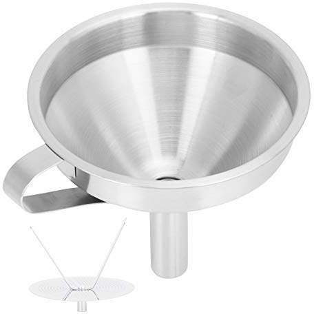 Haofy Edelstahl-Trichter 15 cm mit Trennvorrichtung für klare Flüssigkeiten, Flüssigkeitstrichter für Küche, Keller, Camping, Haushalt, Hobbybrauerei