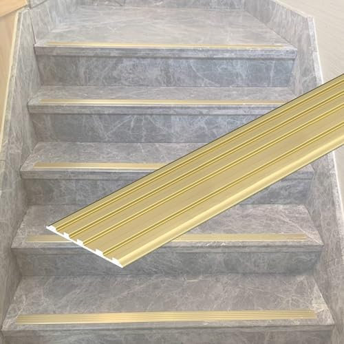 LIYI929GP Treppenkantenprofil rutschfest Aus Aluminium, Stufenkantenprofile Aluwinkel Bodenleisten rutschfest, 90CM Treppenbestandteile Stabil Rutschhemmend Wasserdicht, Alu-Winkelprofil Mit Rille