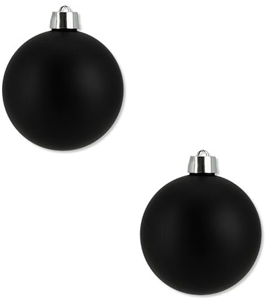 Weihnachts-Kugel XXL Ø 20cm - 2 Stück schwarz matt Christbaumschmuck Deko Kugel