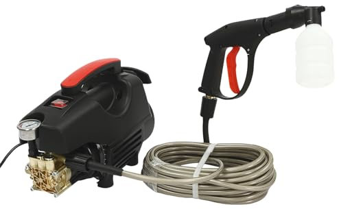 Idropulitrice ad alta pressione, idropulitrice multifunzione con motore a induzione in alluminio senza spazzole da 1400 W con accessori, pistola a spruzzo corta per pavimento del patio dell'auto, fl