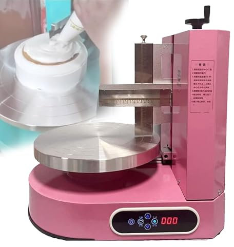 Cashwise Automatic Decorating Cake Coating Smoothing Scraping Machine Cake Icing Machine Portable Adjustable Cake Icing Smoother Tool Baking Birthday Cake Tools,Pink