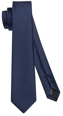HISDERN Herren-Krawatte Marineblau schmale Krawatten für Männer klassische Seiden-Hochzeitskrawatten formelle schmale Krawatte 6cm