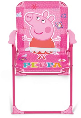 ARDITEX Silla Plegable Infantil Peppa Pig. Silla Exterior para Playa, Jardín y Terraza. Estructura Metálica, Apoyabrazos de Plástico y Asiento Lona 38 x 32 x 53 cm Rosa, PP16177