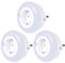 Emotionlite Luz de noche Enchufe con Sensor Crepuscular LED Lámpara de noche Niños protegen,Auto/ON/OFF con Sensor Crepuscular 4 Brillo ajustable Blanco cálido 2700K 3 paquetes