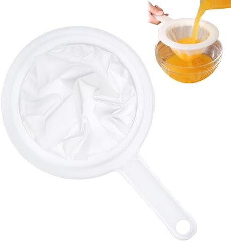 BHIPKOTFiltro colador, colador de Nylon con asa, Filtro Embudo Ultrafino de Malla 200 con Borde y asa cómoda y Antideslizante para Zumo, Leche, café