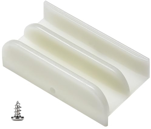 M6219 – Guide de bas de porte de douche coulissante pour porte de douche coulissante, canaux de 1,27 cm pour porte de douche en verre – Guide en plastique M6219 (1 pièce)