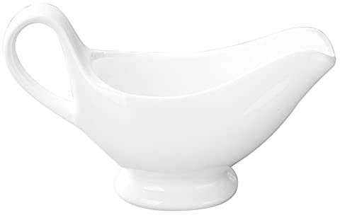 QAQZPMG Saucer 90ml Or 160ml Or 270ml Ceramic Sauce Boat with Long Pouring Spout Gravy Boat, Can Be Used in Family Hotels,Restaurants Dish(Large)