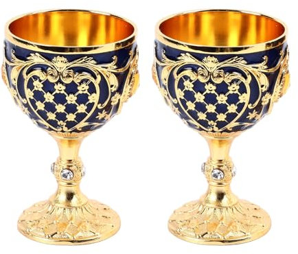 bicchieri antichi, bicchieri reali, 2 bicchieri da vino vintage in lega di zinco, eleganti bicchieri decorativi con stelo retrò for la casa bar, feste, bicchieri da vino, bicchieri da vino for la casa