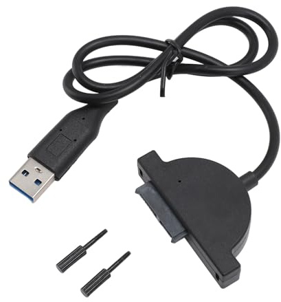ciciglow Cable USB 2.0, Cable Adaptador de Unidad óptica de 480Mbps 7 Plus de 6 Pines para Portátil CD DVD ROM