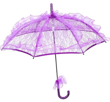 DEARMAMY 2st Hochzeitsschirm Spitzenbesatz Brautjungfer Vintage Regenschirm Braut Regenschirm Hochzeit Für Blumenmädchen Braut Plastik