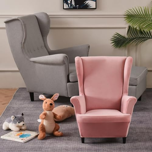 Meigeh Sesselüberwürfe für Kinder Ohrensessel Stretch Sesselbezug für Kinder Ohrensessel überzug für Stradmon Kindersessel Rosa
