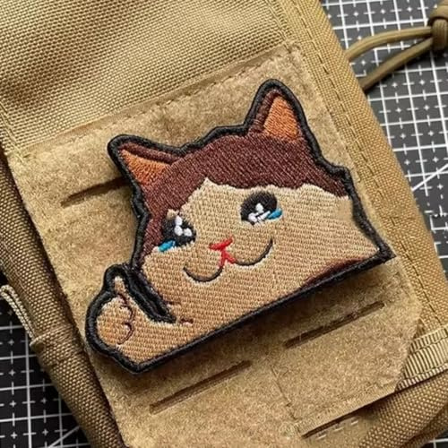 Viusneun Klett Patches, Lustige Katzen Patches Klett Taktisch Moral Hook Loop Aufnäher Kinder Applikation FüR Jungen, MäDchen, Jacken, Jeans, RucksäCke (B)