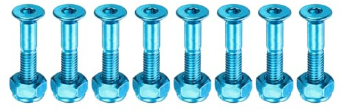 PATIKIL 1 Skateboard Hardware Bolt, 8 Set Carbon Steel Truck Mounting Screws Bolts Nuts Set for Skateboard Cruiser, Blue