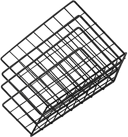 SHOWERORO Postlagerregal Drahtspeicher-Organizer Regale zur Aufbewahrung an der Wand montiert Tischkorbregal bücherregal Book Shelves Zeitungsständer Postfach Eisen Black