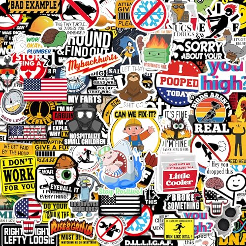 Dirty Helmaufkleber Sticker Pack 300Pcs Wasserdichte Schutzhelm Aufkleber Lustige Blaue Kragen Sticker Set, für Maschinisten Elektriker Schweißer
