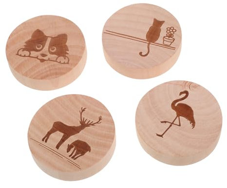FELTECHELECTR 4stücke Teiliges Holz Kühlschrankmagnet Mit Flaschenöffner Kreative Kühlschrankmagnete Mit Niedlichen Tiermotiven REH Katze Flamingo Hund Für Küche Und Büro