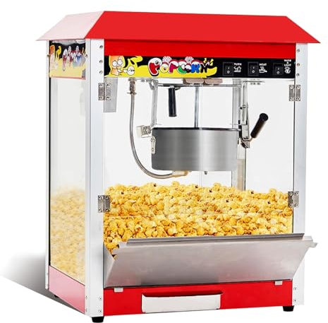 Fabricante de máquinas de Palomitas de maíz de Estilo Vintage con hervidor de hervidor de 8 onzas, Cabina de Cine de Mesa Popper con hervidor de Acero Inoxidable