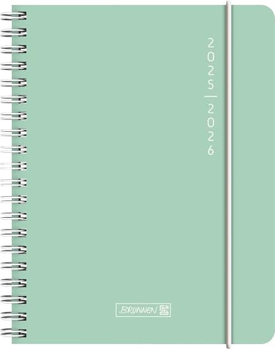BRUNNEN Schülerkalender (2025/2026) Plain Mint, 2 Seiten = 1 Woche, A6, 208 Seiten, PP-Umschlag, mint