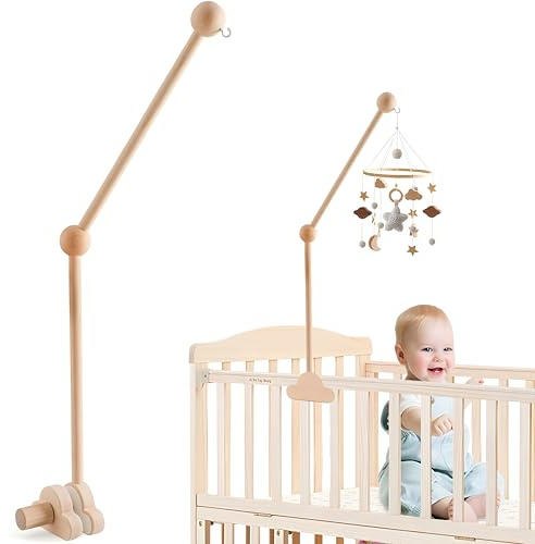 Shengruili Baby Mobile Halterung für Babybett,Verstellbarer Mobile Halterung Wickeltisch für Kinderzimmer,Klingelhalterung,Mobiles Gestänge für Babybett für Aufhängung Windspiele Bettglocke