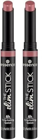 essence THE slim STICK, Lippenstift, Nr. 104, Pink, langanhaltend, pflegend, Expressergebnis, farbintensiv, matt, vegan, ohne Parfüm, ohne Alkohol, ohne Parabene, 2er Pack (1.7g)