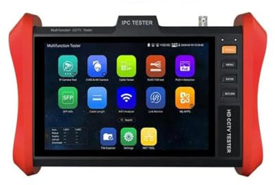 NGBFF Testeur de vidéosurveillance, Testeur De Caméra IP CCTV POE++ 90 W SFP 4K H.265 8 Pouces Testeur De Câble Réseau RJ45(E89)