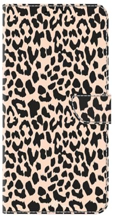 Ufgoszvp Handyhülle für iPhone 13 Pro Ledertasche Hülle Case PU Leder Tasche Flip Cover Silikon Schutzhülle Handytasche Ständer Klapphülle Schale Bumper Magnet Leopard