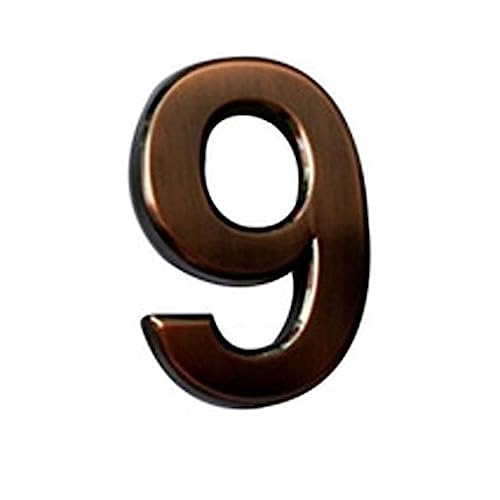 Numeros Casa Exterior,Numero Casa Exterior Placa de número de puerta de Hotel Digital de bronce de 10cm for Número de habitación de Hotel, parte trasera adhesiva de punto de dibujo de alambre electroc