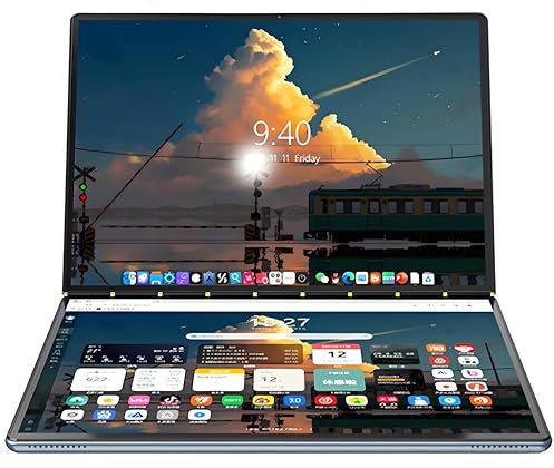Morostron 14,1-Zoll-Dual-Screen-Laptop mit FHD-Touchscreen, N150-Prozessor der 12. Generation, 16 GB RAM + 1 TB SSD, 2-in-1-Leichtbau-Design