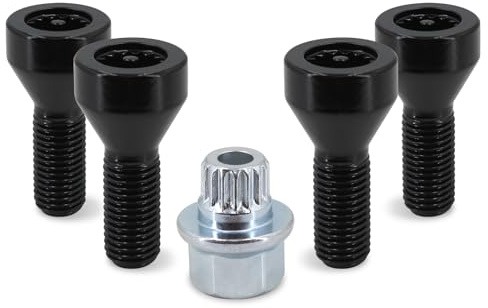 Tornillos Antirrobo Coche Tuercas de Seguridad Uso Apto para Pernos de Rueda y Llave de Seguridad Uso Apto para BMW Z4, Z3, M6, M5, M3, 650i, 535i, 528i y 525i Uso Apto para Mini Cooper 36136786419