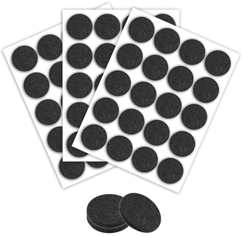 60 feltrini autoadesivi di colore nero, Ø 25 mm, feltrini per sedie, Chair Leg Floor Protectors, feltro per sedie, feltrini per mobili pesanti
