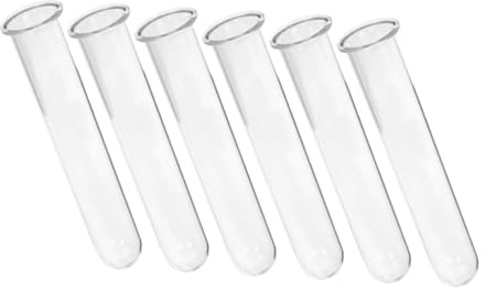 Toyvian 6pcs Glass Propagation Jars with Hydroponic Design for Plants and Flowers Water Tubes for Flowers Minimalist Style Bud Vase Set and Office Decor