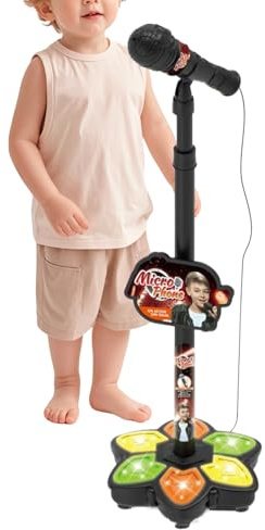Xmccvt Microfono con Asta per Bambini | Macchina Karaoke con LED,Microfono Cantante per Karaoke - Per Ragazzi e Ragazze, Aula, Viaggio, Sala Giochi, Casa, Festa, Compleanno, Giorno dei Bambini