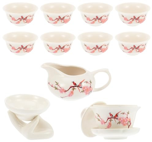 UKCOCO Juego de Té Clásico de Kung Fu Azul y 12 Piezas, Cerámica Resistente al Desgaste, Filtro Integrado, para Amantes del Té en Casa y Oficina, Set Tetera, 8 Tazas, Cuenco Tapa