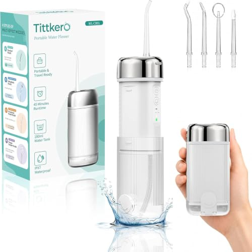 Portable Water Flosser for Teeth, Mini Foldable Cordless Oral Irrigator