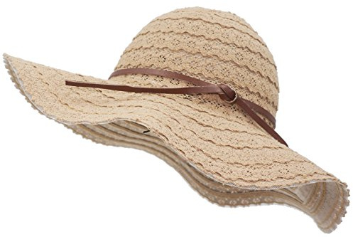 Roffatide Damen Spitze Baumwolle Schlapphut Großer Krempe Strohhut Sommerhüte Für Frauen Mit Bowknot Strandhut Mütze