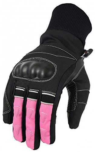 LOVO - Guanti invernali da moto per donna S nero / rosa