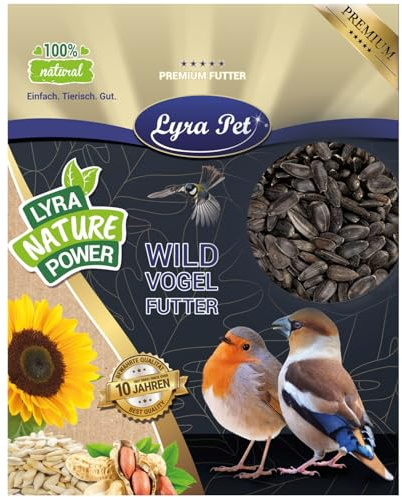 Lyra Pet® 20 kg de graines de Tournesol Noir | Nourriture pour Oiseaux Sauvages Toute l'année | Idéal pour Les Petits Oiseaux | avec Une teneur maximale en Huile | Donne de l'énergie en été et Hiver
