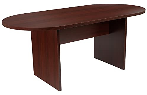 Flash Furniture Jones 6 Foot (72 inch) Oval Conference Table in Mahogany