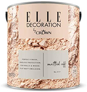 Crown ELLE DECORATION Matted Off No. 517, 2,5 L, extra-matte Premium Wandfarbe für Innen, für Wände und Holz, hohe Deckkraft, Innenfarbe,zarter Steinton