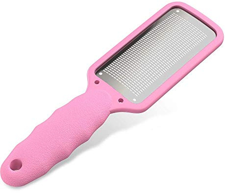 Nylea Raspa per rimuovere i calli per rimuovere la pelle dura su entrambi i piedi bagnati o asciutti. Professionale in acciaio inox per rimuovere i piedi scrubber rosa
